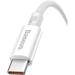 Baseus Superior kábel USB na USB-C, 6A, 100W, 0,25m, biely