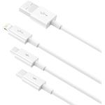 Baseus Superior Series 3in1 kábel USB na Micro + Lightning + Type-C, 1,5 m, biely