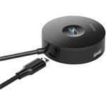 Baseus USB-C hub na USB 3.0 + 3x USB 2.0, 15cm, čierny