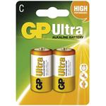 Batéria GP Ultra alkalická R14, C, 2ks blister