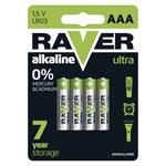 Batéria RAVER alkalická AAA, 4ks/ blister