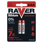 Batéria Raver líthiová R03, AAA, 2 ks