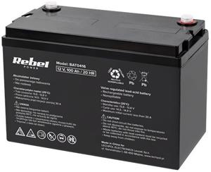 Baterie olověná 12V / 100Ah REBEL BAT0416 gelový akumulátor