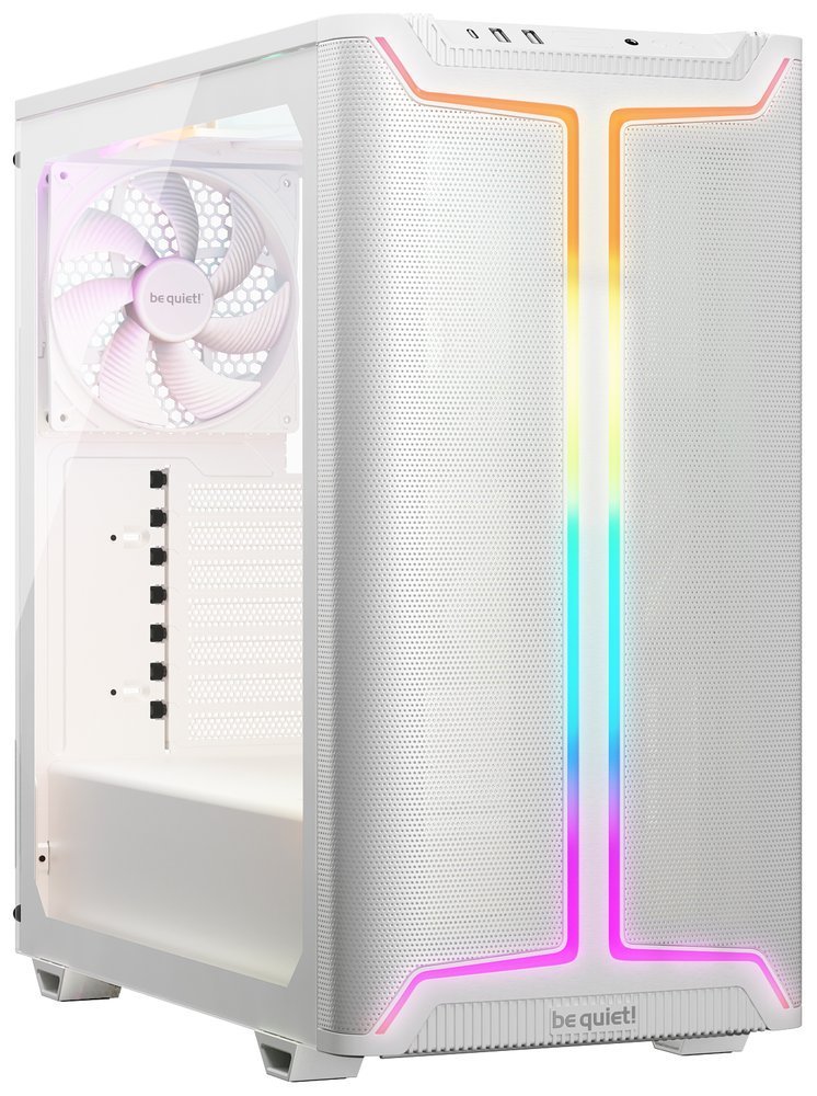 Be quiet! skříň PURE BASE 501DX / ATX / 3x140mm PWM fan / ARGB LED pásek / USB3.2 / temperované sklo / bílá