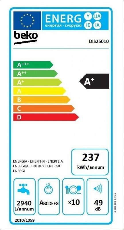 Beko DIS 25010, vstavaná umývačka riadu 45cm | VÝPREDAJ