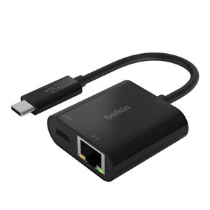 Belkin USB-C na Ethernet + 60W Power Delivery adaptér, čierny