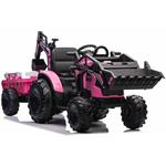 Beneo TOP-WORKER, elektrický traktor s naberačkami a prívesom, 12V, ružový