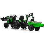 Beneo TOP-WORKER, elektrický traktor s naberačkami a prívesom, 12V, zelený