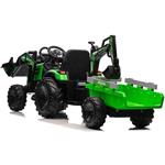 Beneo TOP-WORKER, elektrický traktor s naberačkami a prívesom, 12V, zelený