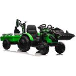 Beneo TOP-WORKER, elektrický traktor s naberačkami a prívesom, 12V, zelený