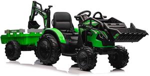 Beneo TOP-WORKER, elektrický traktor s naberačkami a prívesom, 12V, zelený