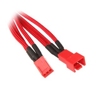 BitFenix 3-Pin Extension 90cm - sleeved red / red
