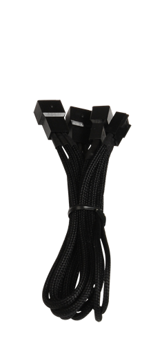 BitFenix Alchemy 3-Pin to 3x 3-Pin Adapter 60cm - Sleeved Black/Black