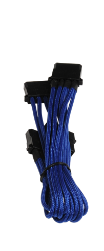 BitFenix Alchemy Molex to 3x Molex Adapter 55cm - Sleeved Blue/Black
