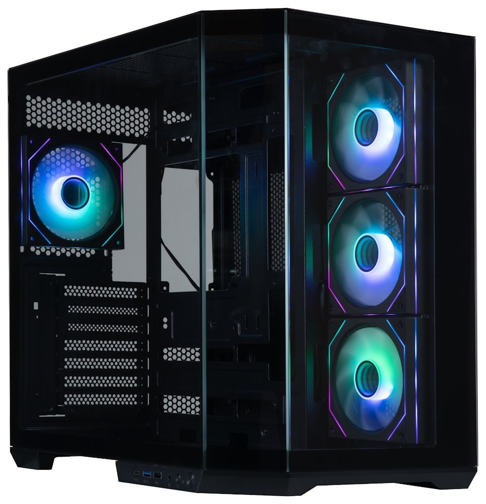 BitFenix skříň T10 Negro / ATX / 4x 120mm ARGB fan + controller / USB 3.0 / USB-C / panoramatická / černá