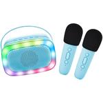 Bluetooth Karaoke párty set + 2 mikrofóny, Blue