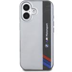 BMW IML Motorsport Vertical Stripe kryt pre iPhone 16 Plus, sivý