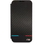 BMW M PC/TPU Book Tricolor Stripes puzdro pre Samsung Galaxy S22+, čierne