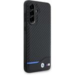 BMW M PU Carbon Blue Line kryt pre Samsung Galaxy A56, čierny