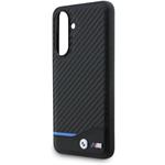 BMW M PU Carbon Blue Line kryt pre Samsung Galaxy A56, čierny