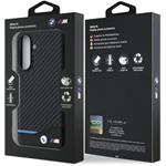 BMW M PU Carbon Blue Line kryt pre Samsung Galaxy A56, čierny
