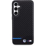 BMW M PU Carbon Blue Line kryt pre Samsung Galaxy S23 FE, čierny