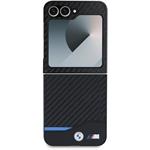 BMW M PU Carbon Blue Line kryt pre Samsung Galaxy Z Flip 6, čierny