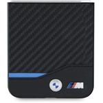 BMW M PU Carbon Blue Line kryt pre Samsung Galaxy Z Flip 6, čierny