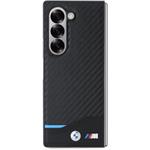 BMW M PU Carbon Blue Line kryt pre Samsung Galaxy Z Fold 6, čierny