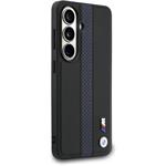 BMW M PU Leather Perforated Stripes and Metal Logo Magnetic kryt pre Samsung Galaxy S26, modrý