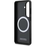 BMW M PU Leather Perforated Stripes and Metal Logo Magnetic kryt pre Samsung Galaxy S26, modrý