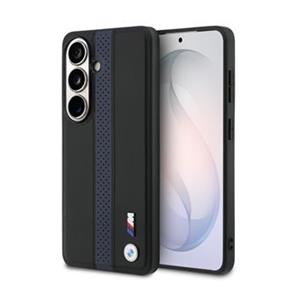 BMW M PU Leather Perforated Stripes and Metal Logo Magnetic Zadní Kryt pro Samsung Galaxy S26 Blue