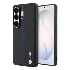 BMW M PU Leather Perforated Stripes and Metal Logo Magnetic Zadní Kryt pro Samsung Galaxy S26 Ultra Blue