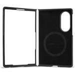 BMW M PU Perforated Tricolor Stripe Magnetic kryt pre Samsung Galaxy Z Fold 8, čierny