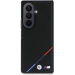 BMW M PU Perforated Tricolor Stripe Magnetic kryt pre Samsung Galaxy Z Fold 8 Ultra, čierny