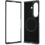 BMW M PU Perforated Tricolor Stripe Magnetic kryt pre Samsung Galaxy Z Fold 8 Ultra, čierny