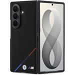 BMW M PU Perforated Tricolor Stripe Magnetic kryt pre Samsung Galaxy Z Fold 8 Ultra, čierny