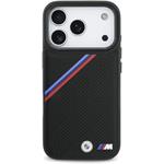 BMW M Tricolor Perforated Pattern MagSafe kryt pre iPhone 17 Pro, čierny