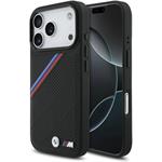 BMW M Tricolor Perforated Pattern MagSafe kryt pre iPhone 17 Pro, čierny