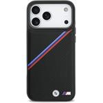 BMW M Tricolor Perforated Pattern MagSafe kryt pre iPhone 17 Pro Max, čierny
