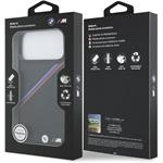 BMW M Tricolor Perforated Pattern MagSafe kryt pre iPhone 17 Pro Max, čierny