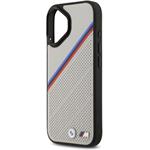 BMW M Tricolor Perforated Pattern MagSafe kryt pre iPhone 17, sivý