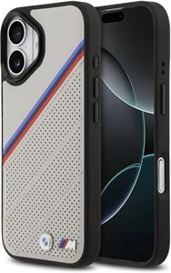BMW M Tricolor Perforated Pattern MagSafe kryt pre iPhone 17, sivý