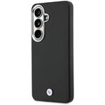 BMW Signature PU Leather Metal Logo Magnetic kryt pre Samsung Galaxy S26+, čierny