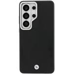 BMW Signature PU Leather Metal Logo Magnetic kryt pre Samsung Galaxy S26 Ultra, čierny