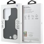 BMW Signature PU Leather Metal Logo Magnetic kryt pre Samsung Galaxy S26 Ultra, čierny