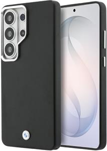 BMW Signature PU Leather Metal Logo Magnetic kryt pre Samsung Galaxy S26 Ultra, čierny