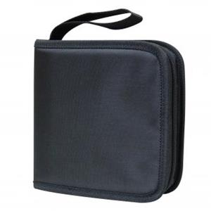Box na 24 ks CD, textil, čierny, album, zips