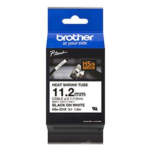 Brother HSE-231E, čierny tlač/biely podklad, 1.5m, 11.2mm