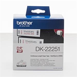 Brother papierová rolka 62mm x 15.24m, biela, 1 ks, DK22251, pre tlačiarne štítkov
